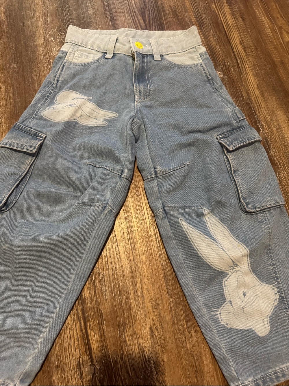 Justice Light Blue Denim Jeans with Looney Tunes Label